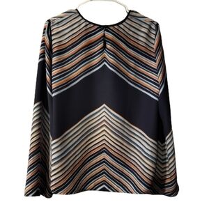 Bohemian Striped Long Sleeve Tee Women's Small